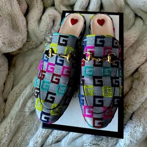 GUCCI Lurex Princetown Mules